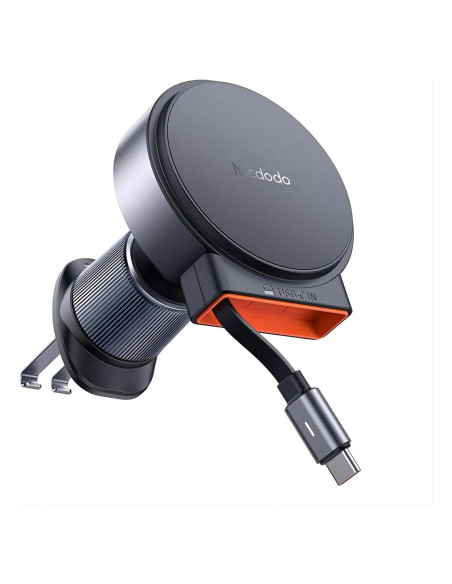 Cargador de Coche MagSafe 15W Mcdodo con Cable USB-C Retráctil Cargador de Coche MagSafe 15W Mcdodo con Cable USB-C Retráctil