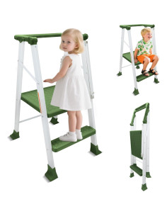Escalón Plegable SDADI 2 Pasos para Niños 18M-6A Verde 2