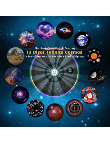 Proyector Planetario HD DORESshop con 13 Discos y Luz Nocturna