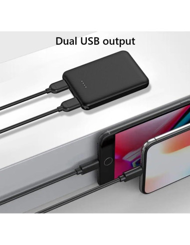 Cargador Portátil FIVO 5000mAh Power Bank con Funda y Gancho