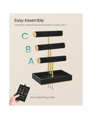 Soporte para Pulseras SONGMICS con 5 Secciones y Terciopelo