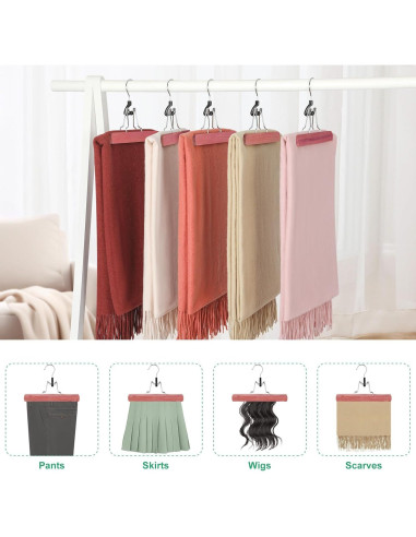 Perchas de Madera de Cedro TOPIA HANGER 12 Piezas Antideslizantes