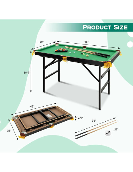 Mesa de Billar Plegable Costzon 119.4x66 cm para Niños Mesa de Billar Plegable Costzon 119.4x66 cm para Niños