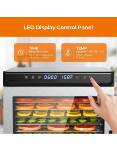 Deshidratador de Alimentos YASHE FD1201 12 Bandejas 1300W 2