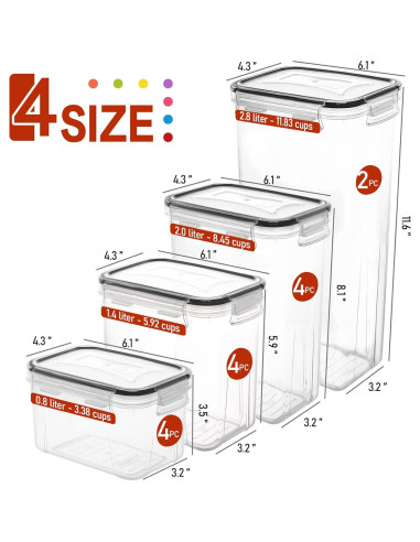 Skroam 14 Contenedores de Almacenamiento Herméticos 2.8L