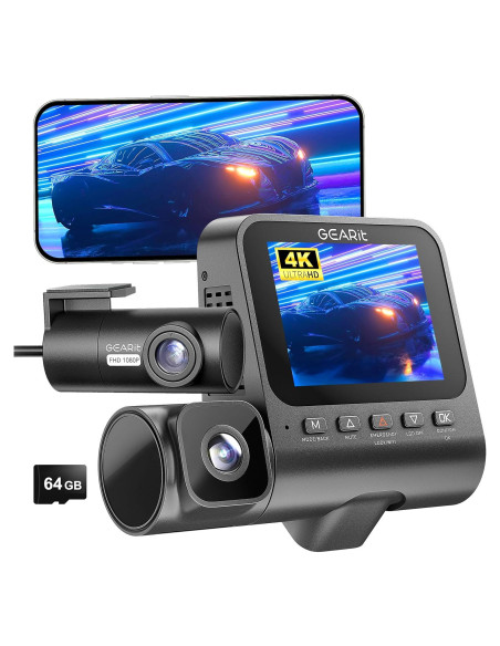 Cámara de tablero GEARit 4K triple con visión nocturna Cámara de tablero GEARit 4K triple con visión nocturna