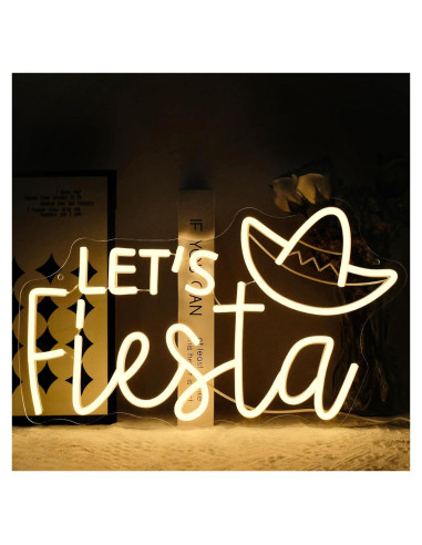 Señal Neón LED Vamos Fiesta Virlusy Dimmable 43.4x25.2cm