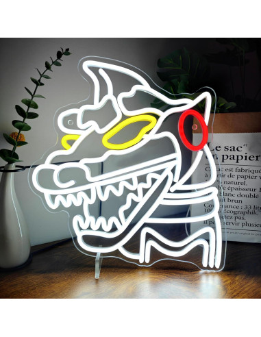 Letrero Neón LED Heliwey Mecha Monsters 34x34 cm Decoración
