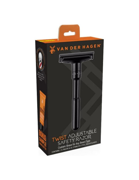 Maquinilla de Afeitar Ajustable Van Der Hagen Negra Mate Maquinilla de Afeitar Ajustable Van Der Hagen Negra Mate