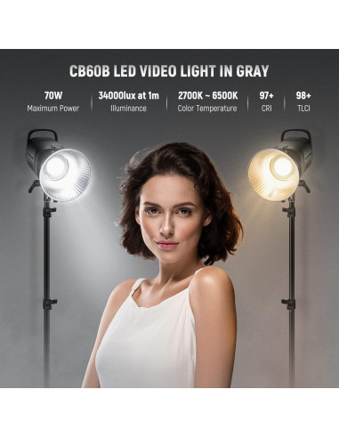 Luz de Video LED NEEWER CB60B 70W Bi Color 2700-6500K