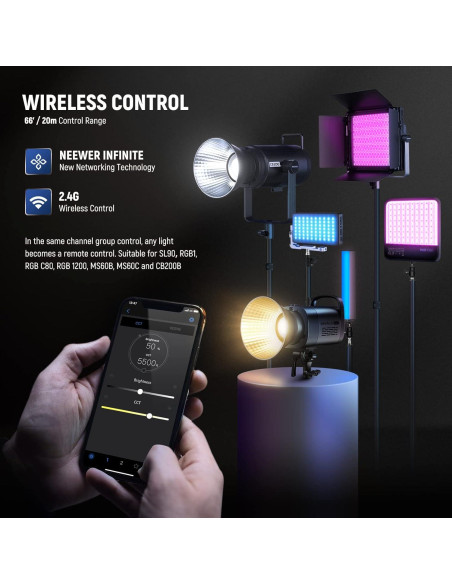 Luz de Video LED NEEWER CB60B 70W Bi Color 2700-6500K Luz de Video LED NEEWER CB60B 70W Bi Color 2700-6500K
