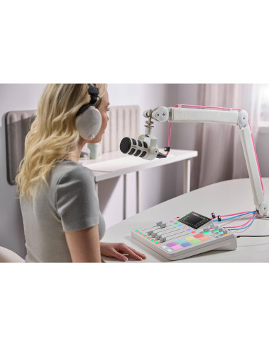 Micrófono Dinámico USB Rode PodMic + Brazo PSA1+ Blanco