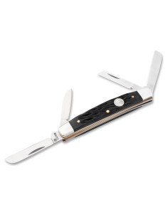 Cuchillo Plegable Boker 8.9 cm Hueso Negro Acanalado