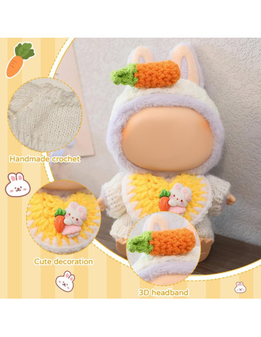 Ropa para muñecas Bubu 17 cm traje conejito y zanahoria