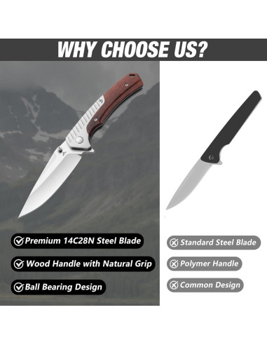 Cuchillo de bolsillo FLISSA plegable 8.5 cm acero inoxidable