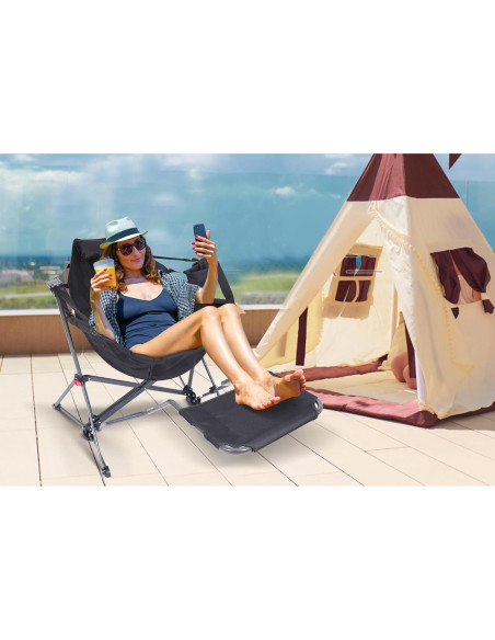 Silla de Camping Hammock Nice C con Reposapiés Plegable Silla de Camping Hammock Nice C con Reposapiés Plegable