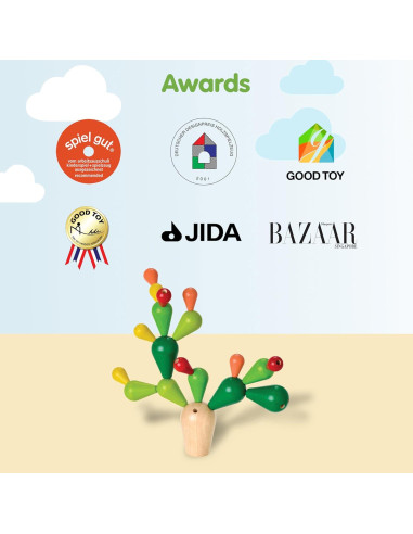 PlanToys Cactus Equilibrante | Juguete Montessori 3+ Años
