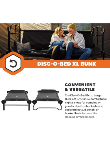 Cama Plegable de Camping Disc-O-Bed Extra Grande Negra
