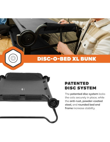 Cama Plegable de Camping Disc-O-Bed Extra Grande Negra