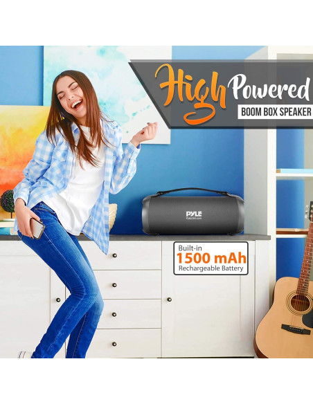 Altavoz Boombox Bluetooth PyleUsa 17W Portátil Negro Altavoz Boombox Bluetooth PyleUsa 17W Portátil Negro