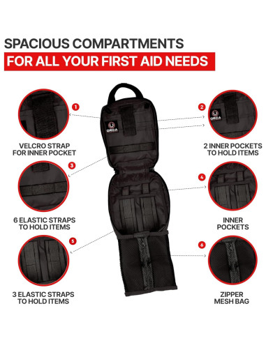 Bolsa Médica Táctica Orca Tactical IFAK Rip Away Negra