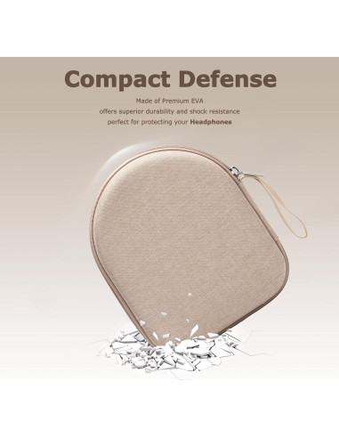 Funda Dura Ginsco para Auriculares On-Ear Beige - Compatible JBL y Sony
