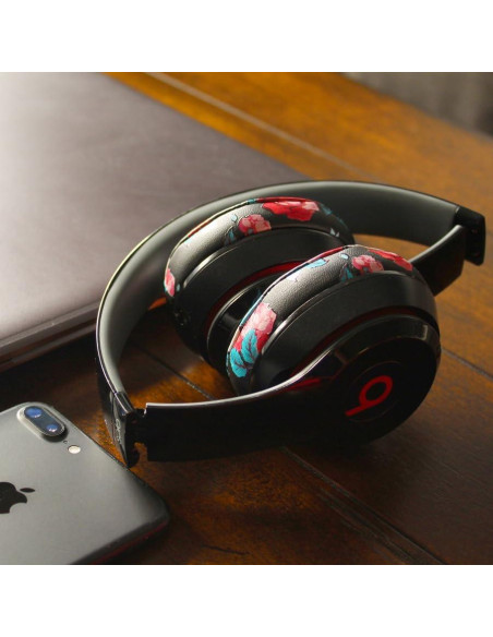 Almohadillas de Repuesto Wicked Cushions para Beats Solo 2 y 3 - Cuero Suave, Espuma de Memoria, Color Negro Floral Almohadillas de Repuesto Wicked Cushions para Beats Solo 2 y 3 - Cuero Suave, Espuma de Memoria, Color Negro Floral
