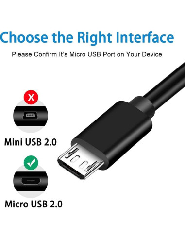 Cable de carga Micro USB 1.52m SupplySource para Marshall Minor II