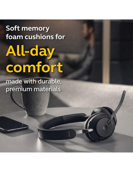 Auriculares Inalámbricos Jabra Evolve2 65 USB-A MS - Negro Auriculares Inalámbricos Jabra Evolve2 65 USB-A MS - Negro