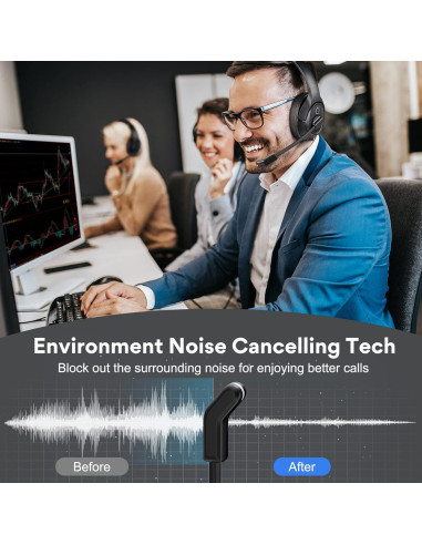 Auriculares Bluetooth EKSA H6-A03 con Micrófono y Cancelación de Ruido