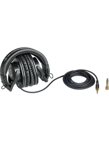Auriculares de Estudio Audio-Technica ATH-M30x, Negro + Accesorios Auriculares de Estudio Audio-Technica ATH-M30x, Negro + Accesorios
