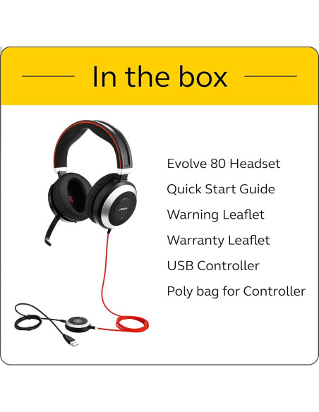 Auriculares Jabra Evolve 80 MS Teams con cable y ANC Auriculares Jabra Evolve 80 MS Teams con cable y ANC