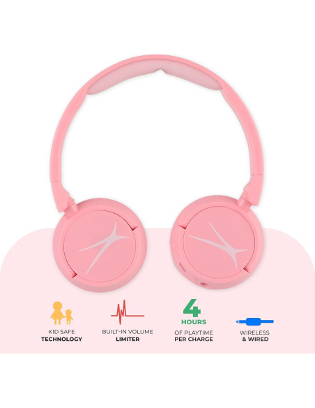Auriculares Bluetooth Altec Lansing MZX250 Niños Rosa 10h Auriculares Bluetooth Altec Lansing MZX250 Niños Rosa 10h