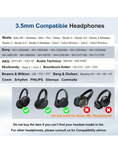 Cable de Audio 3.5mm Callez para Auriculares Beats y Sony