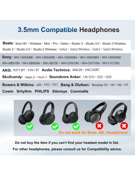 Cable de Audio 3.5mm Callez para Auriculares Beats y Sony