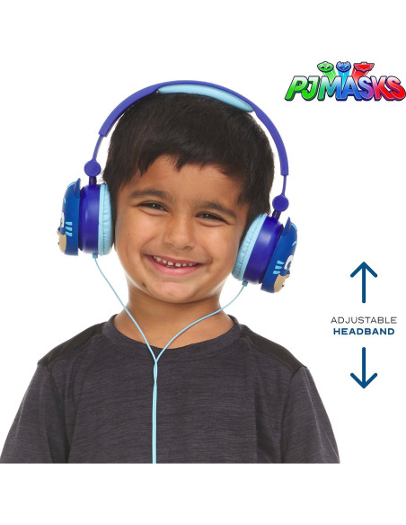 Auriculares sobre la oreja PJ Masks para niños - Sonido estéreo, control de volumen, 3.5mm Auriculares sobre la oreja PJ Masks para niños - Sonido estéreo, control de volumen, 3.5mm