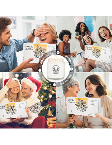 Set de 8 Velas Aromáticas de Cera de Soja - Regalos para Mujeres