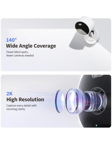 Cámara de Seguridad Aqara G100 2K Wi-Fi 6 IP65 Blanco