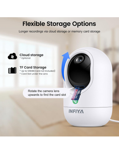 Cámara de Seguridad INFIYA 2K WiFi Interior con Alerta de Movimiento