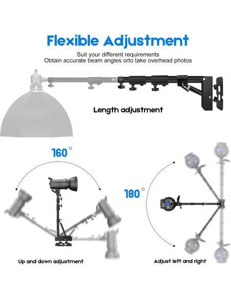 Soporte de Pared Triangular Aiuca 110cm para Luz de Anillo Soporte de Pared Triangular Aiuca 110cm para Luz de Anillo