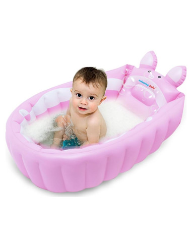 Bañera Inflable Anbel Rosa para Bebés 0-6 Años