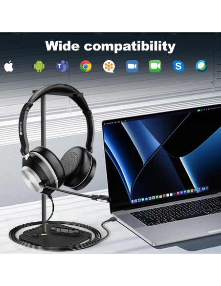 Auriculares Voistek 88C USB con micrófono y cancelación de ruido Auriculares Voistek 88C USB con micrófono y cancelación de ruido