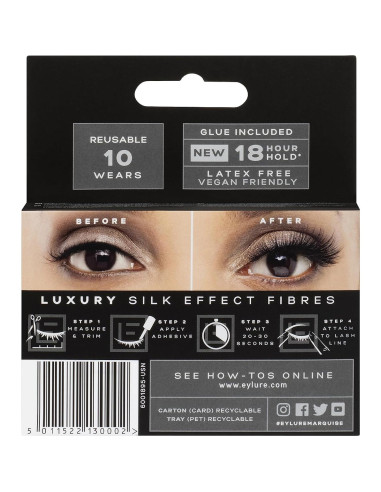 Pestañas Reutilizables Eylure Luxe Silk Marquise - 1 Par