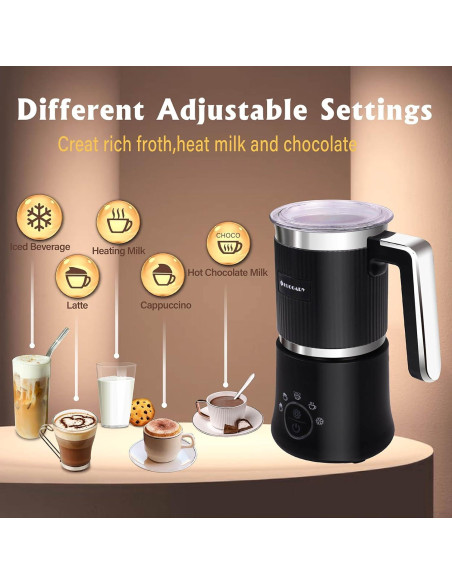 Espumador de Leche Eléctrico Huogary D02 5-en-1 350ml Negro Espumador de Leche Eléctrico Huogary D02 5-en-1 350ml Negro