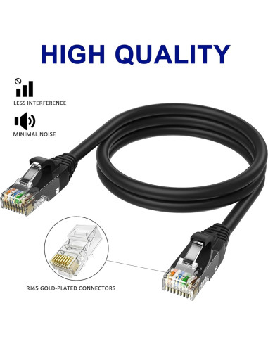 Cable Ethernet Cat 6 Adoreen 45.72m Negro RJ45 Flexible