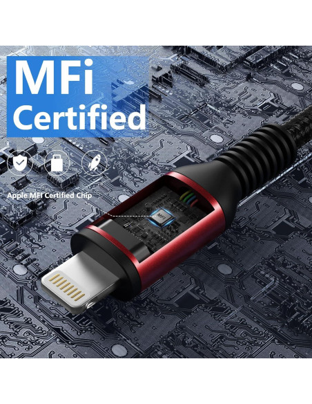 Cargador iPhone 10FT 3Pack MFi Cable USB-A a Lightning Cargador iPhone 10FT 3Pack MFi Cable USB-A a Lightning