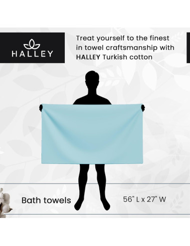 Juego de Toallas de Baño HALLEY 100% Algodón Turco 4 Pzas