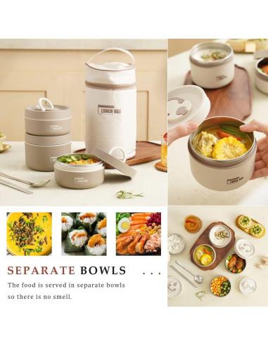 Juego de Bento Box Keweis 4 Piezas Aisladas 2080 ml