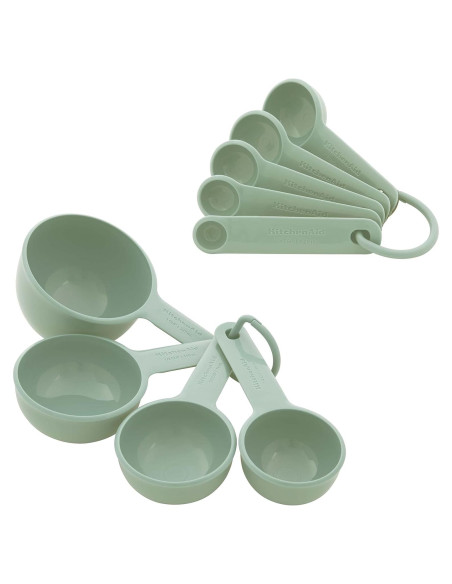 Juego de Tazas y Cucharas Medidoras KitchenAid 9 Piezas Pistacho Juego de Tazas y Cucharas Medidoras KitchenAid 9 Piezas Pistacho