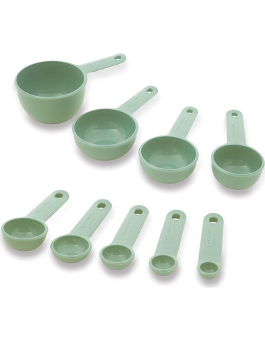 Juego de Tazas y Cucharas Medidoras KitchenAid 9 Piezas Pistacho